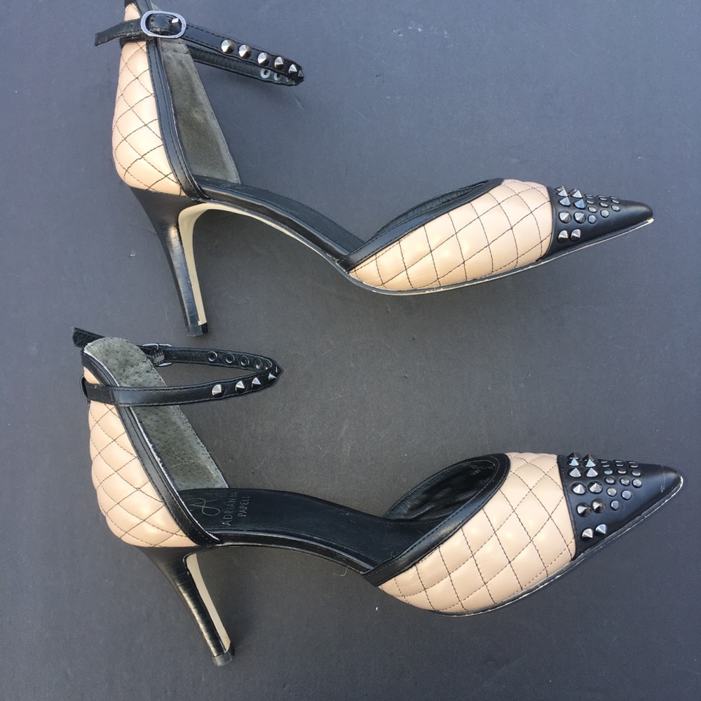 Adrianna Papell Black/Tan Heels w/ Ank… - Picture 2 of 5